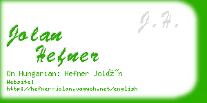 jolan hefner business card